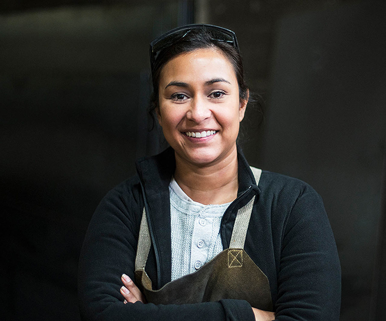 women with her arms folded