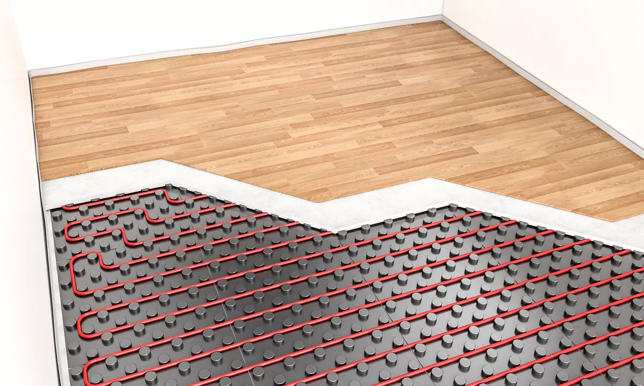 Wood parquet and heater floor system
