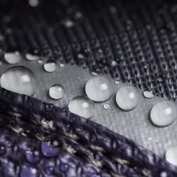 Water-repellent moisture-proof membrane breathable fabric, with water droplets on the surface.