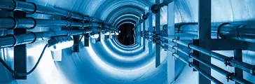 Cables running in tunnel below ground