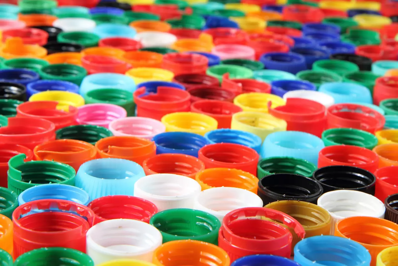 Colorful bottle caps