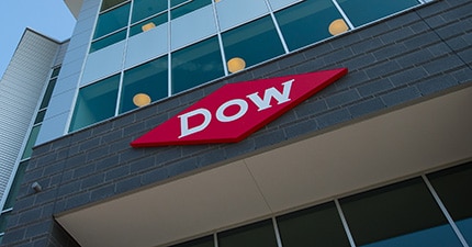 the Dow Diamond on building exterior