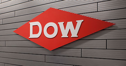 Dow Diamond sign on a textured wall