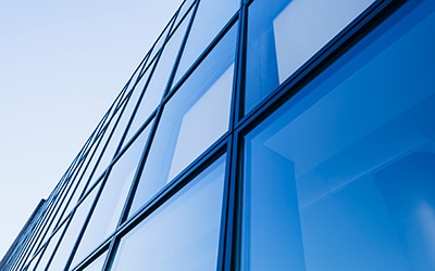 building windows viewed from the outside