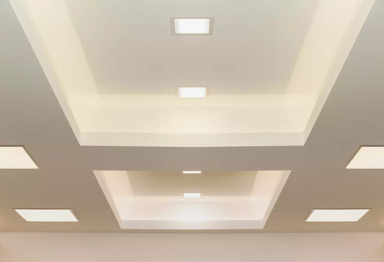 Modern ceiling lights, graphic background