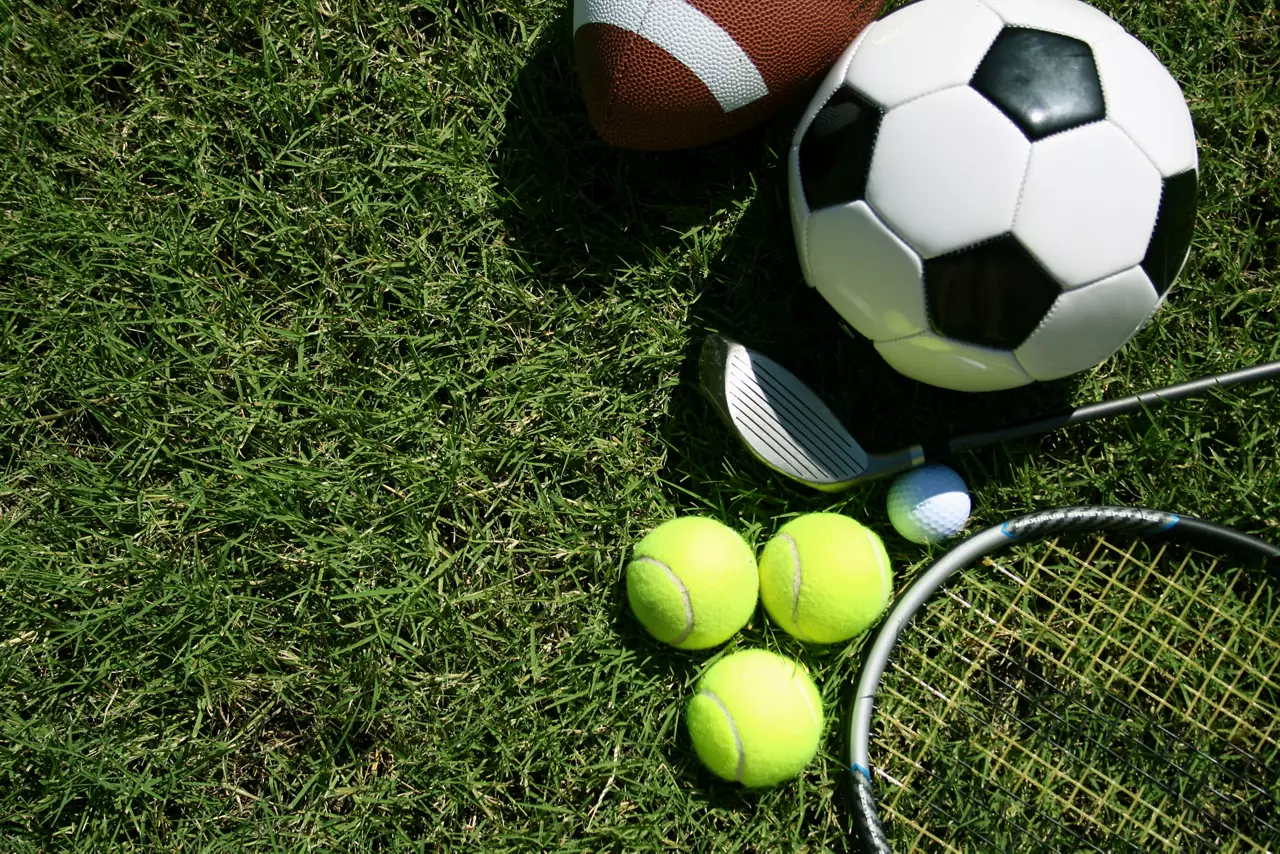 Sports Equipment on Grass