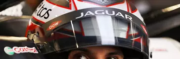 Close up of driver for Jaguar TCS Racing 