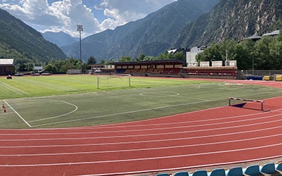 athletic track at Joan Samarra Vila Communal Stadium in Andorra