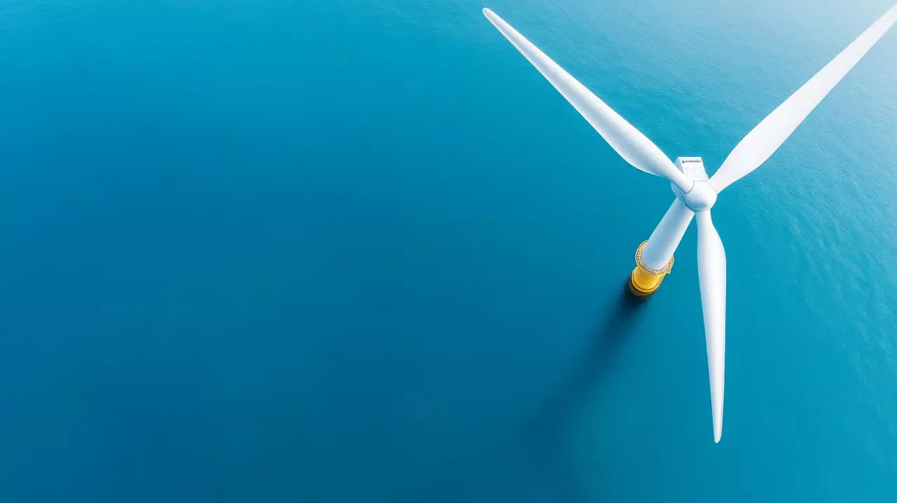 Offshore wind turbines with crystal-clear water below