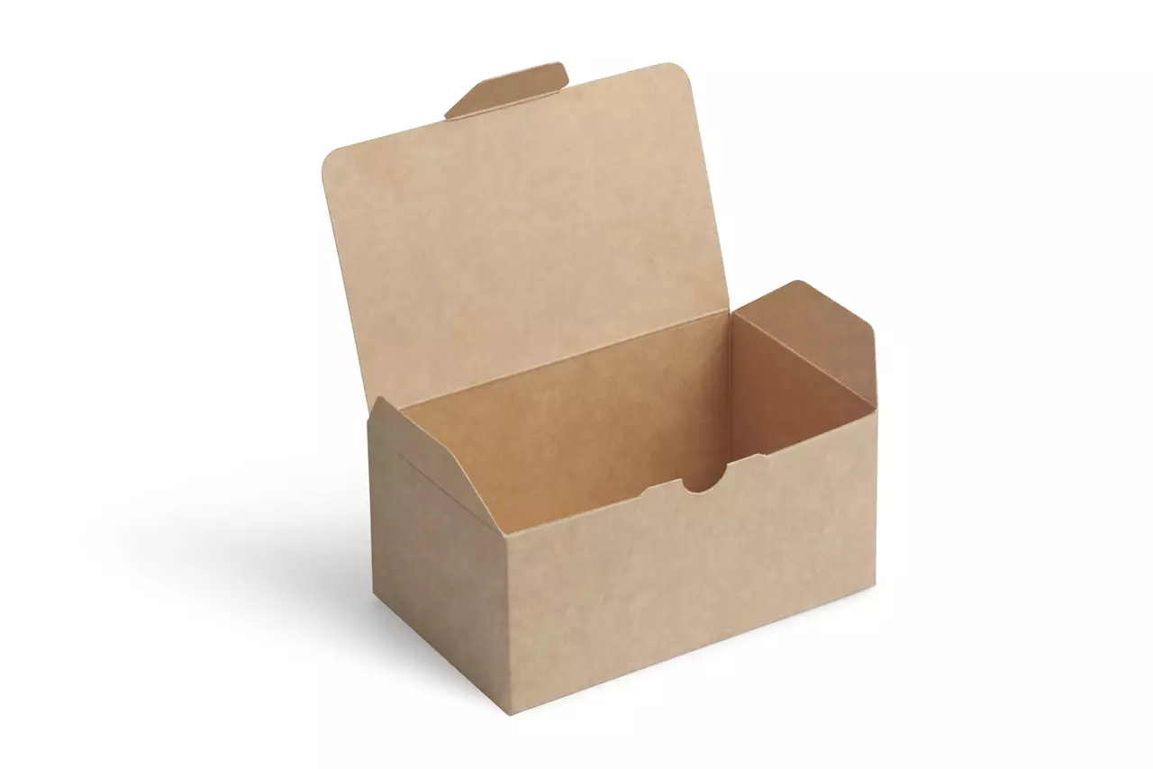 brown paper box for food package on a white background