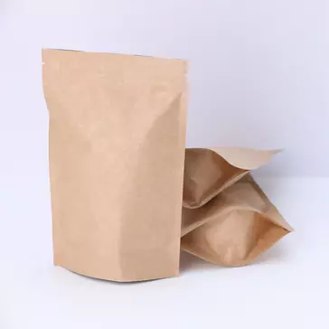 Zipper stand-up pouches on white background. Mockup for design