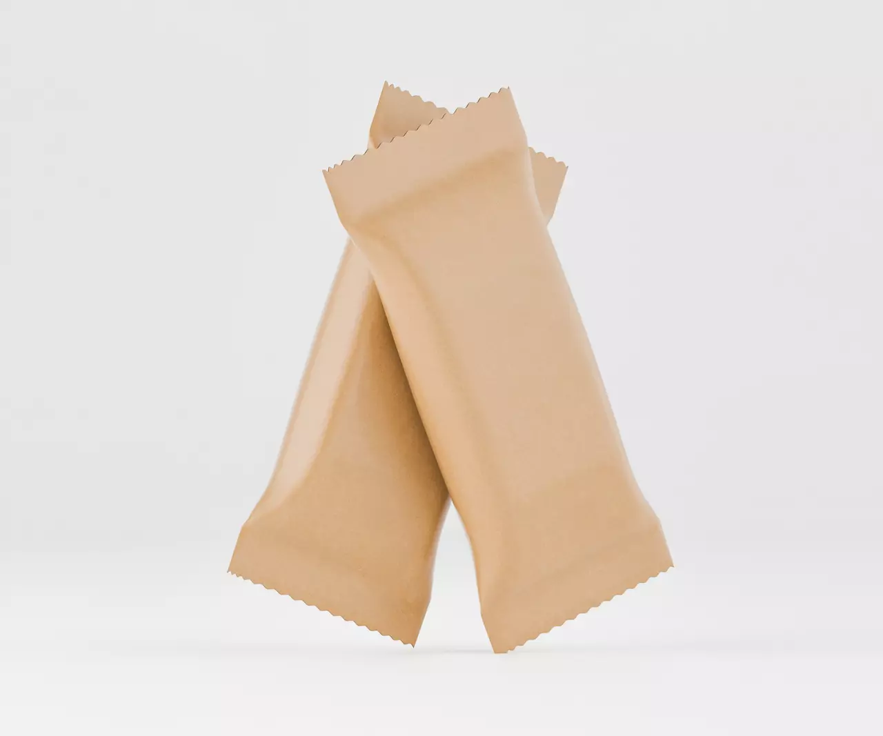 Flexible paper bar Packaging brown color on gray background