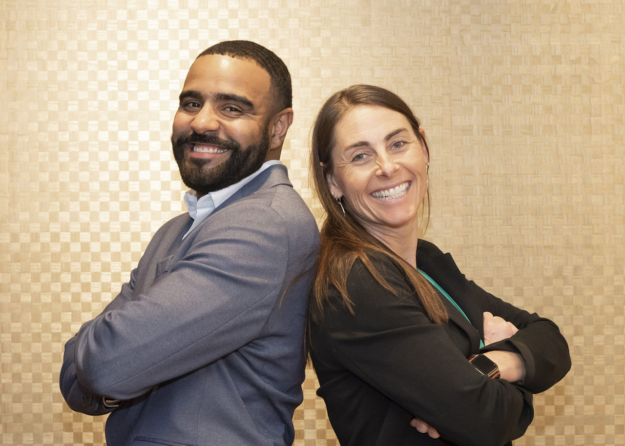 Gandy and Lyons pose for a photo