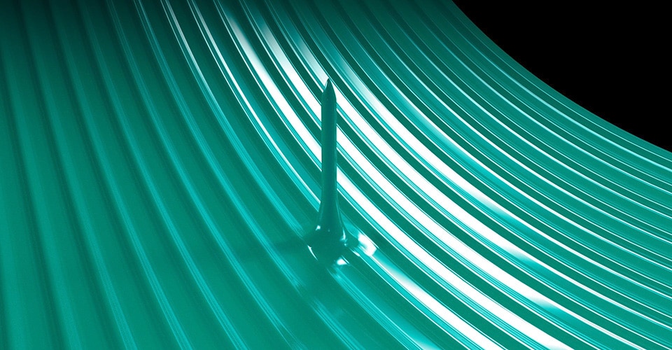 Graphic showing the inside of a self sealing tire with a nail poking through