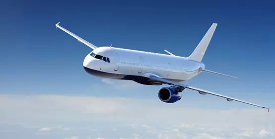 Passenger aircraft flying in sky